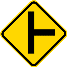 Road Sign Indicating Upcoming Intersection Ahead PNG