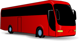 Bold Red Adventure Bus PNG
