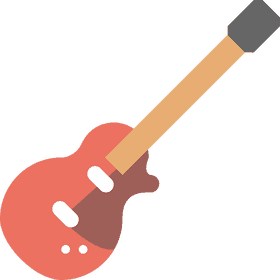 Colorful Electric Guitar Musical Instrument Design PNG