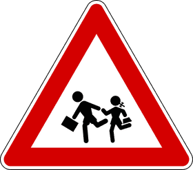 Caution Children Playing Ahead PNG