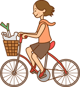 Joyful Bicycle Ride with a Basket of Treasures PNG