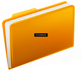 Bright Orange Sticker Folder Collection PNG