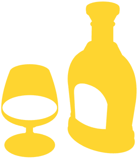 Elegant Bottle and Glass Silhouette PNG