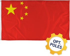 Chinese Flag with Stars on a Red Background PNG