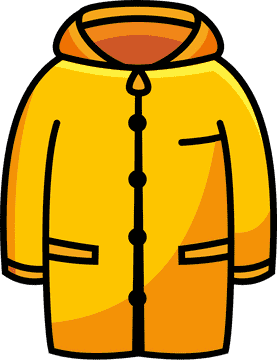 Bright Yellow Raincoat for Wet Weather PNG