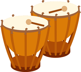 Musical Instrument Vibrant Double Drums Duo PNG