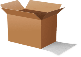 Open Box with Flat Lid Option PNG