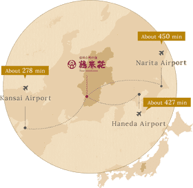 Travel Time Map of Major Japanese Airports PNG