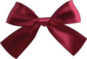 Elegant Ruby Ribbon Bow PNG