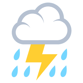 Thunderstorm Cloud with Raindrops PNG