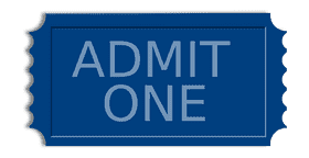 Admit One Cinema Ticket for Movie Night PNG