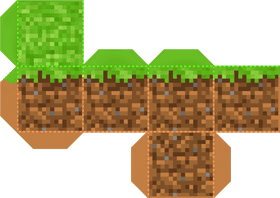 Stylized Ice Cube Terrain Block Design PNG