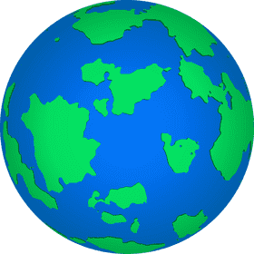 Vibrant Blue and Green Planet PNG