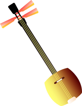 Colorful Traditional Musical Instrument with Strings PNG