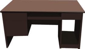 Modern Office Desk with Storage Options PNG