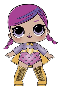 LOL Surprise Superhero with Purple Pigtails PNG