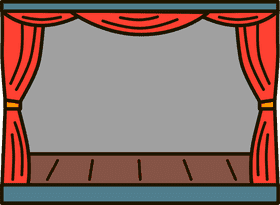 Concert Stage with Elegant Red Drapes PNG