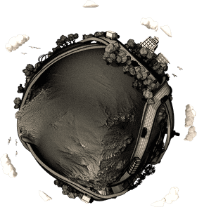 Planet of Urban Harmony and Nature PNG