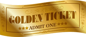 Golden Cinema Ticket Exclusive One-Time Admission PNG
