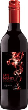 Late Nights Red Wine Bottle with Smoky Elegance PNG