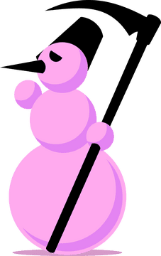 Emo Snowman with a Sorrowful Soul PNG