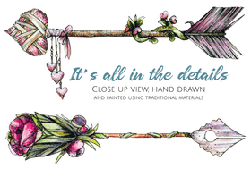 Whimsical Floral Arrow Designs Artful Details PNG