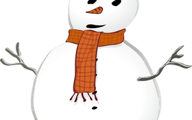 Cheerful Snowman with a Cozy Scarf PNG
