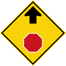 Warning Sign Stop Ahead Safety Notice PNG