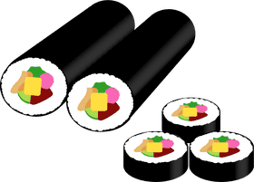 Sushi Rolls A Colorful Delight PNG