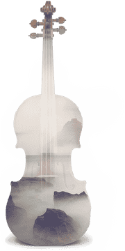 Violin of Serene Landscapes PNG
