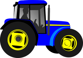 Vibrant Blue Farm Tractor for Efficient Harvesting PNG