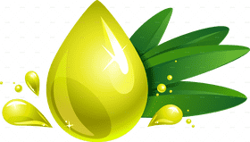 Vibrant Olive Oil Essence with Leafy Freshness PNG