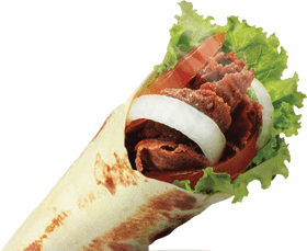 Delicious Kebab Wrap with Fresh Veggies PNG