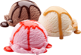 Delicious Ice Cream Delight Trio PNG