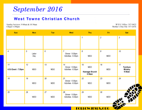 Community Events Calendar for September 2016 PNG