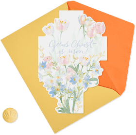 Elegant Floral Greeting Card for Easter Celebrations PNG