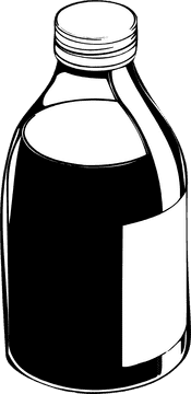 Elegant Black Ink Bottle Design PNG