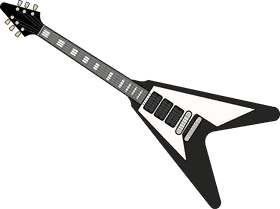Modern Electric Guitar with Sleek Design PNG