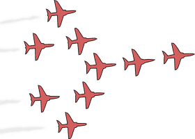 Airplane Formation in the Sky PNG
