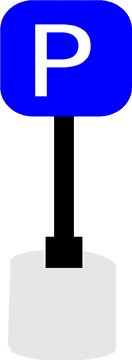 Blue Parking Garage Sign with P Symbol PNG