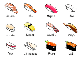 Sushi Delights A Colorful Assortment of Flavors PNG