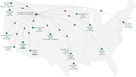 Antique Map of Historic U S Flight Routes PNG