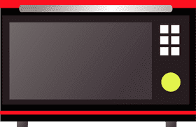 Stylish Red Microwave Oven Design PNG