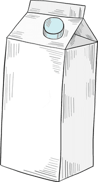 Classic White Milk Carton Design PNG