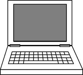 Laptop Design with Open Screen and Keyboard PNG