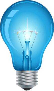 Radiant Blue Light Bulb Innovation PNG