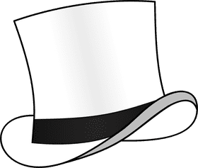 Elegant Black and White Top Hat PNG