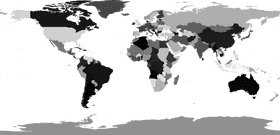 Stylized World Map with Contrasting Shades PNG