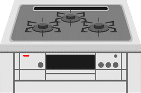 Modern Three-Burner Gas Stove Design PNG