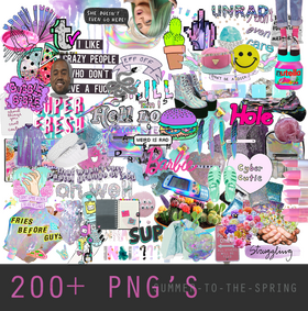 Spring Vibes A Colorful Collage of Youthful Energy PNG